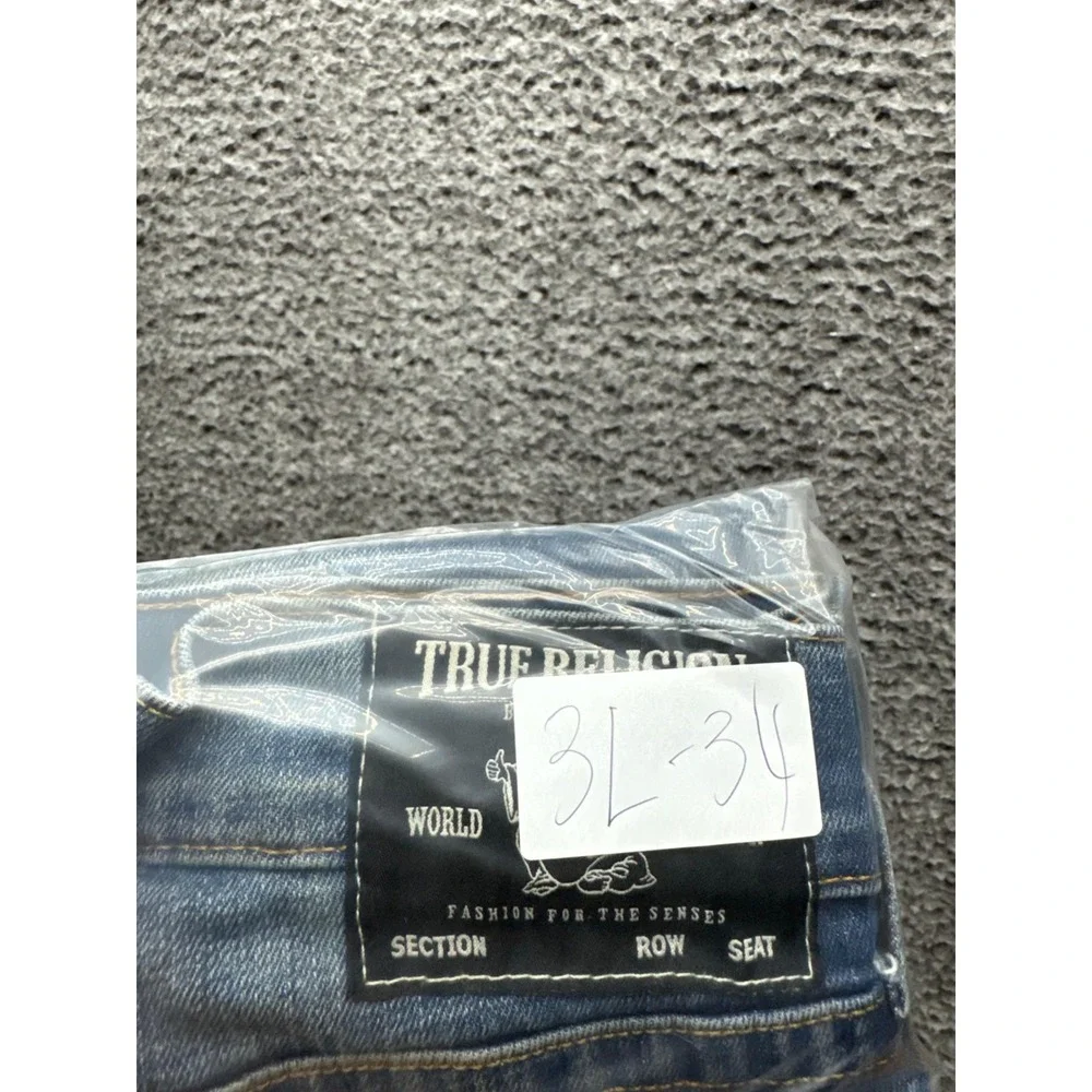 True Religion Rocco Relaxed Skinny Distressed Denim Jeans‎ Blue Mens Size 31